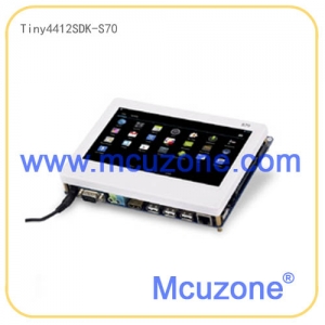 TINY4412SDK-1312-S70开发板 标准版标清7寸电阻屏 1GB DDR3 RAM@400Mhz，标配4GB eMMC 内存
