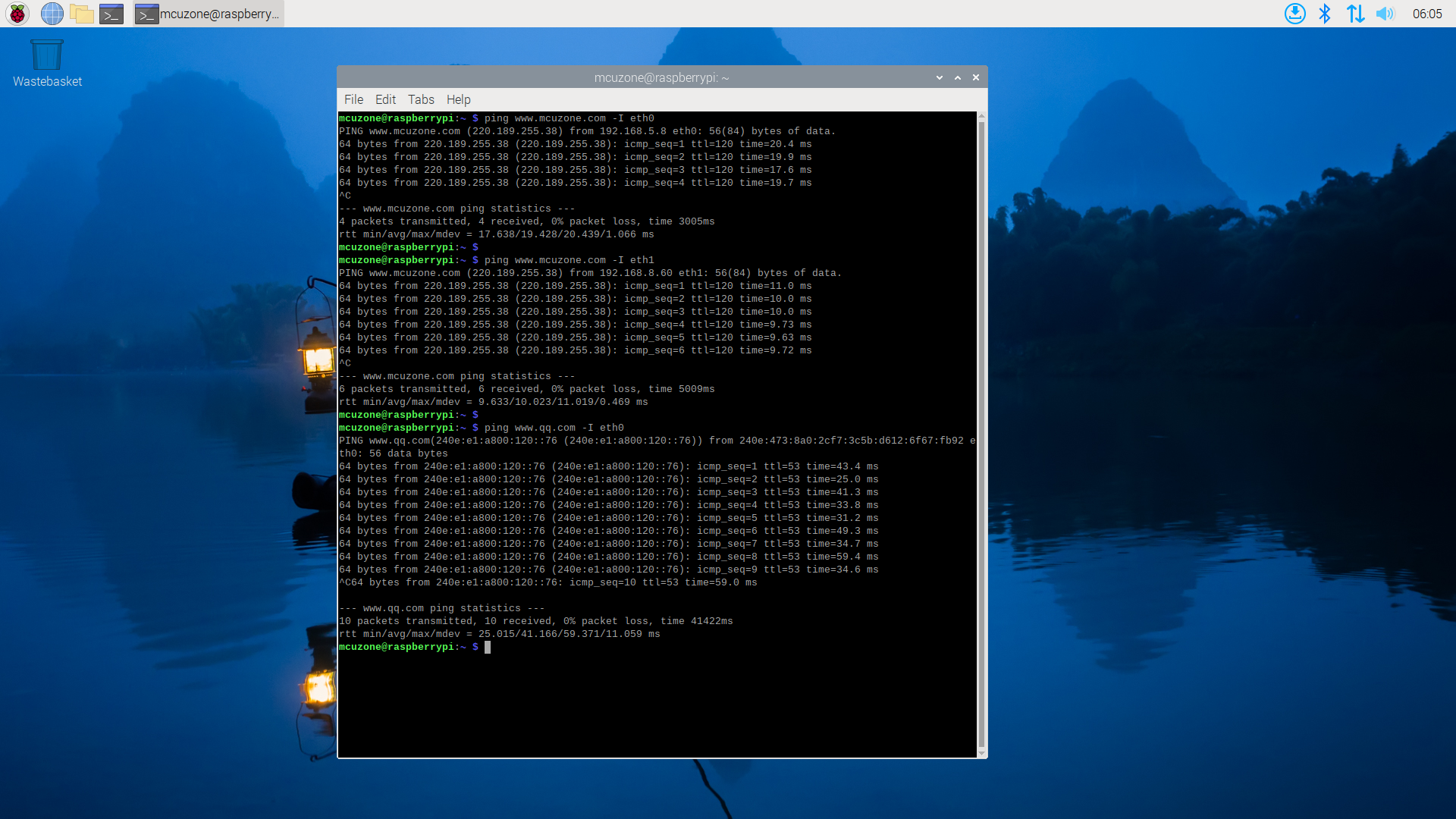 02_ping_֧ipv6_eth0Ϊ4G_eth1ΪUSBת.png
