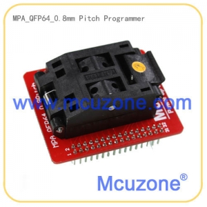 MPA_QFP64_0.8Pitch编程座，支持XMEGA A3系列和AVR MEGA64/128等QFP64引脚器件