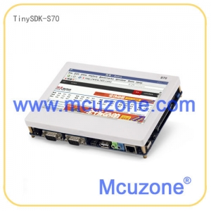 TINY2416-S70开发板, 64M DDR2 RAM, CPU主频400MHz, 256M SLC NAND Flash, 7寸800x480 LCD, 精准一线电阻触摸, LED背光, 背光可调