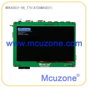 MDKA5D31-EK_T70开发板，配7寸1024x600电容屏，536MHz CortexA5内核ATSAMA5D31，256MB DDR2，256MB NAND，最多支持6串口